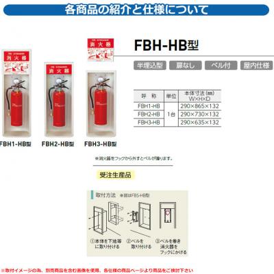 消火器 ボックス 消火器ボックス 半埋込型 扉なし FBH3型 消火器本体