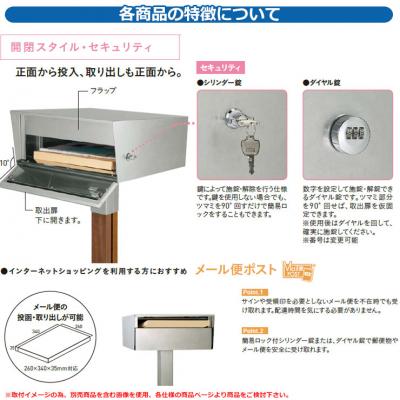 郵便ポスト 郵便受け スタンドポスト パロ ダイヤル錠 ステンレス