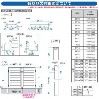 門扉 片開き 形材門扉 レジリア 門柱タイプ Y3型 片開きセット(吊元