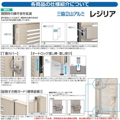 門扉 片開き 形材門扉 レジリア 門柱タイプ YM型 片開きセット(吊元