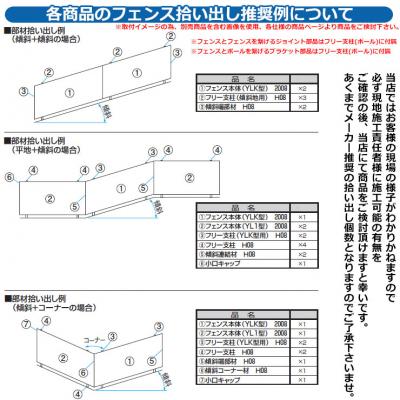 フェンス 目隠し 形材フェンス レジリア フリー支柱タイプ YLK型(横