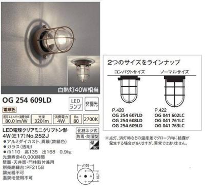 オーデリック ポーチライト OG 254 609LD LEDライト サンガーデン