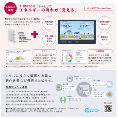 パナソニック テレビドアホン VL-SWE750KF 子機：VL-VH575AL-H 幅99mm