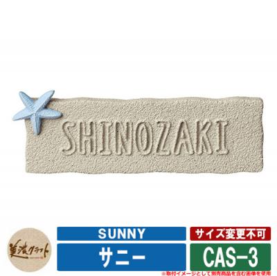 表札 おしゃれ サニー SUNNY CAS-3 文字& ベース：砂風塗装 美濃