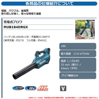 雑草 草刈り 雑草対策 18V充電式ブロワセット品 MUB184DRGX makita お